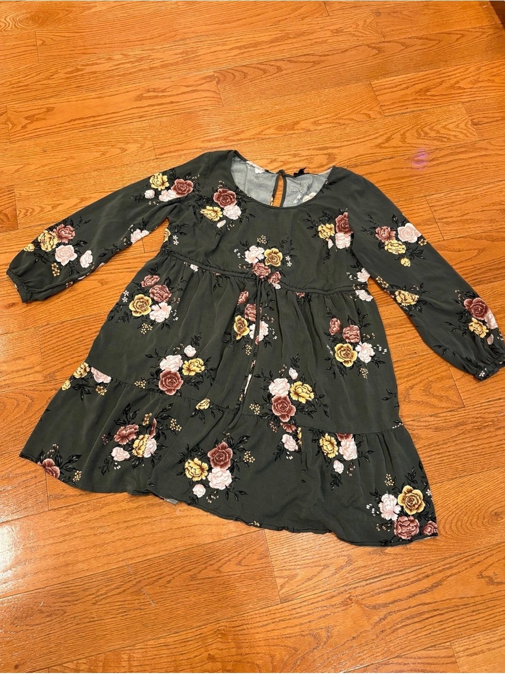 Torrid Floral Babydoll Dress Size 2 Plus Size Green Boho Peasant Dress